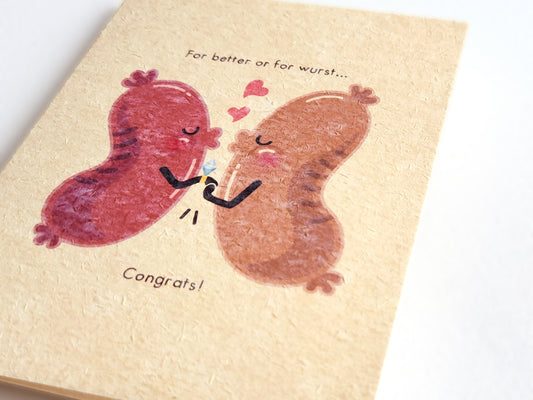 For Better or For Wurst Wedding Card
