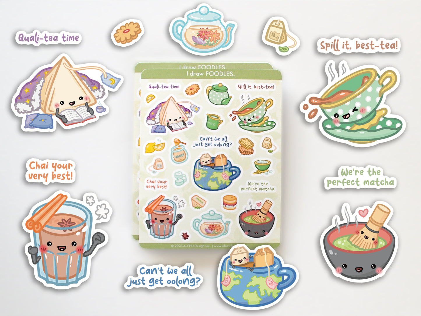 Tea Puns Sticker Sheet
