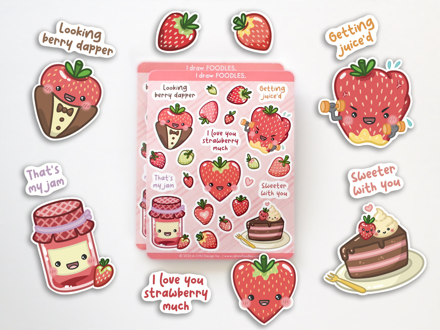 Strawberry Puns Sticker Sheet